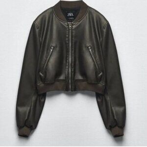 zara Faux Leather Bomber jacket